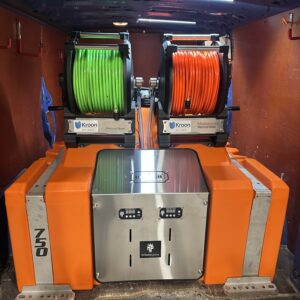 Masterpole Telewash systeem - 750 liter - 2 persoons - Manuele haspels